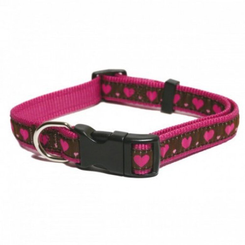Collar diseño Corazón para perros color Rosa y Marrón, , large image number null