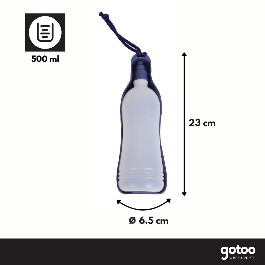 Gotoo Botella Bebedero Port&aacute;til de Pl&aacute;stico Azul para perros y gatos, , large Imagen numero 4