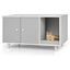 COSTWAY 3 en 1 Casa para Gatos con Rascador Extraíble, Mesa de Centro Auxiliar de Madera, Cueva para Gatos con 2 Puertas, Mueble Arenero de 90 x 50 x 50 cm (Gris), , large indicador imagen numero 1