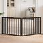 vidaXL Puerta para perros plegable 2 paneles madera álamo negra 160 cm, , large indicador imagen numero 2