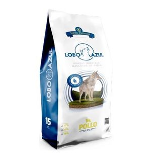 Lobo azul pienso super premium natural sabor pollo para perros mayores