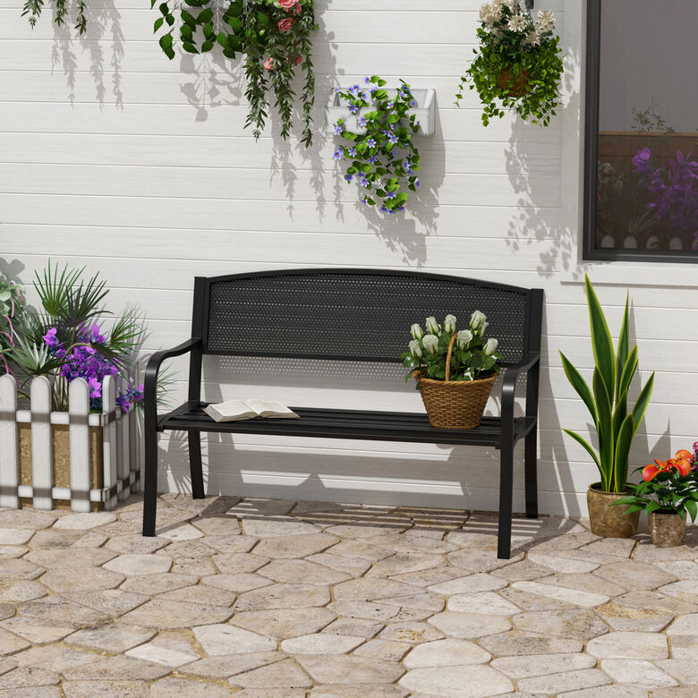 Outsunny Banco de Jardín Negro thumbnail