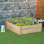 Outsunny Huerto Urbano de Madera Cuadrada 90x90x28 cm con 9 Compartimentos Extraíbles Arriate de Jardín para Cultivos Plantas Flores Natural, , large indicador imagen numero 2