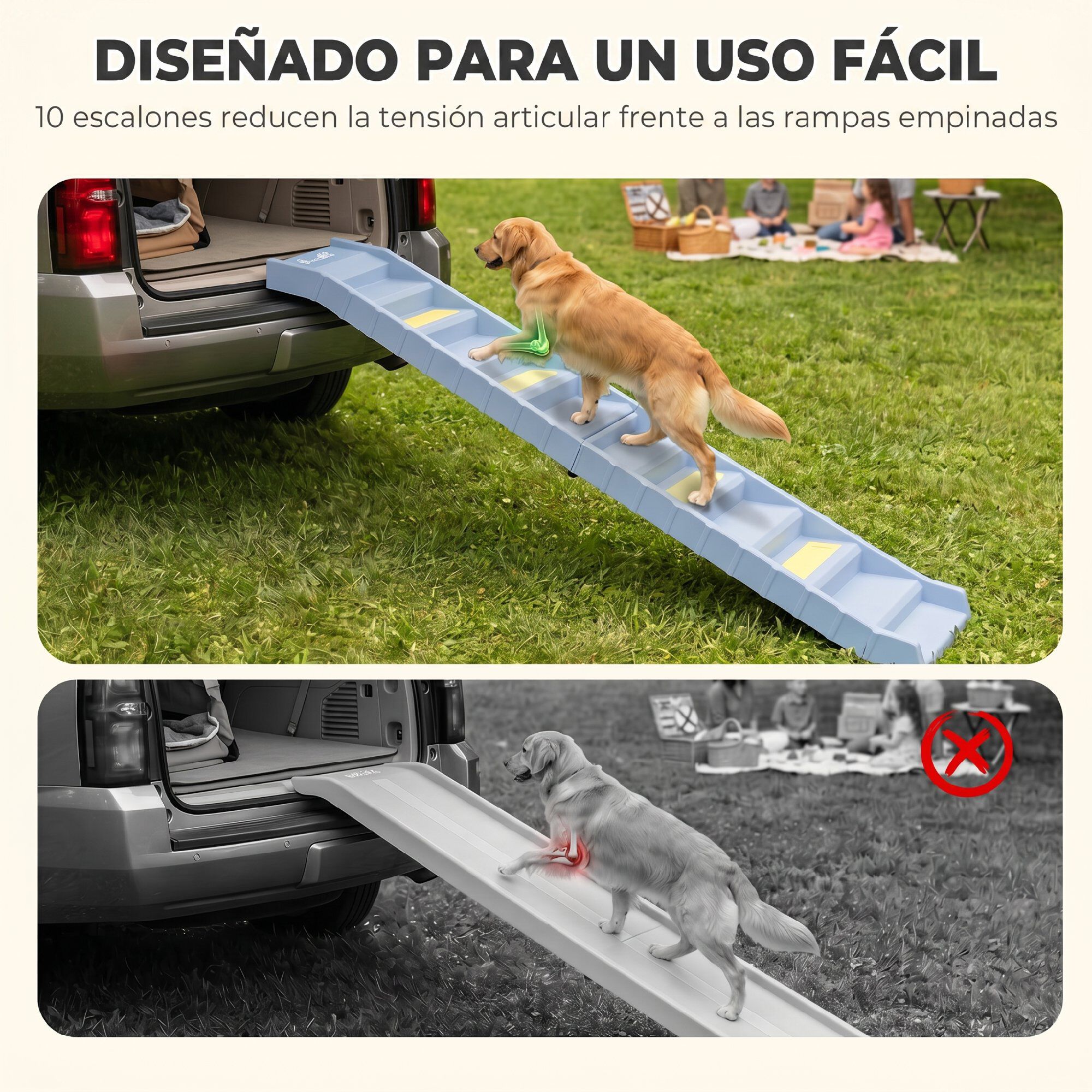 PawHut Rampa para Perro Gris, , large Imagen numero 4