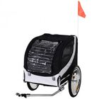 Remolque de bicicleta PawHut para perros color Blanco/Negro, , large image number null