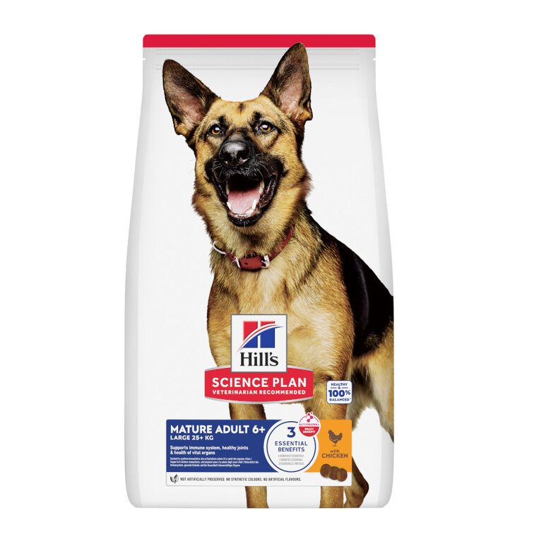 2 x 18 kg (15 + 3 kg ¡gratis!) Hill's Science Plan Mature Adult Large Pollo pienso para perros ¡Pack ahorro!