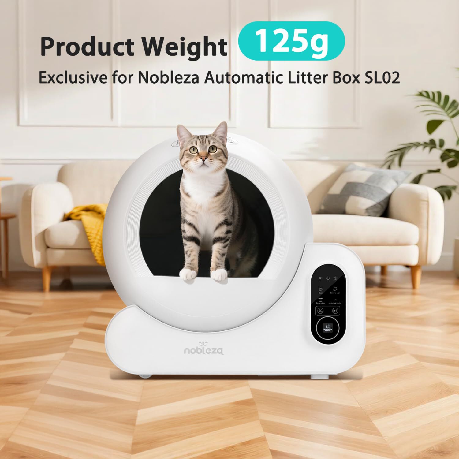 Nobleza Carbón Activado para Caja de Arena Autolimpiante (125g) – Filtro de Olores de Alto Rendimiento para Areneros Inteligentes, Protección de 180 Días, Compatible con Modelo SL02 thumbnail