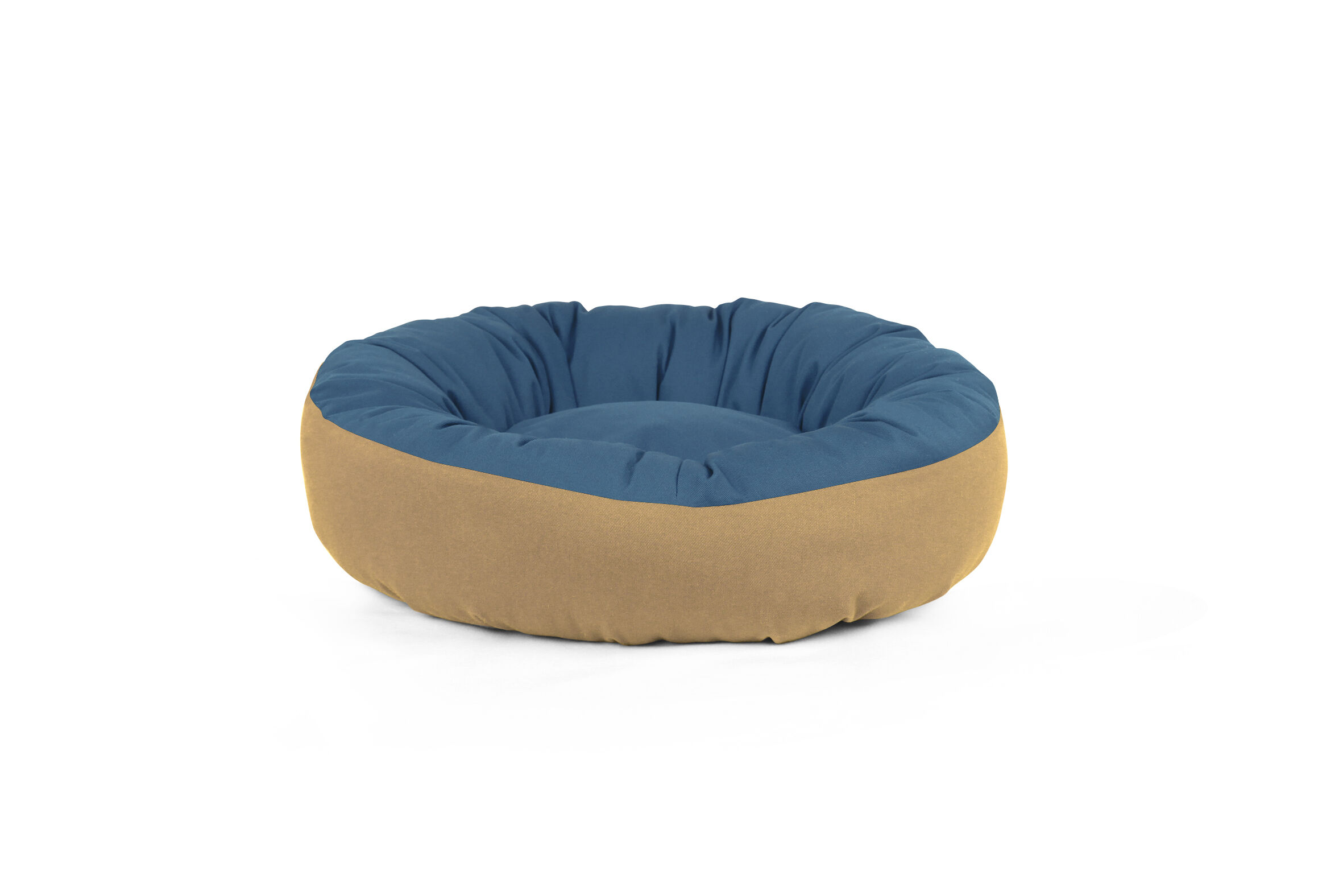 Gauty Cama Redonda para Perros y Gatos  Tela de sarga - Beige y azul, , large Imagen numero 1