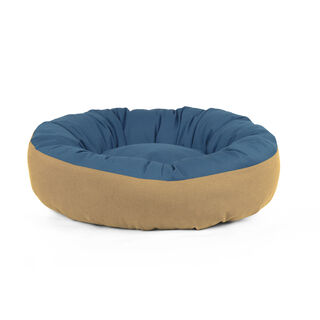 Gauty Cama Redonda Tela de sarga  Beige y azul para Perros y Gatos