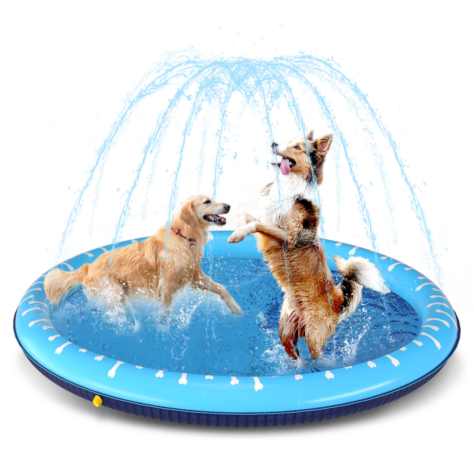 Nobleza Piscina para Perros Grandes, D170cm/66.9in Piscina Plegable para Perro, Splash Pad Perro, Espesar 0.55mm, Antideslizante Tapete de Juegos de Agua, Juguete de Verano para Jard&iacute;n al Aire Libre(1), , large Imagen numero 6