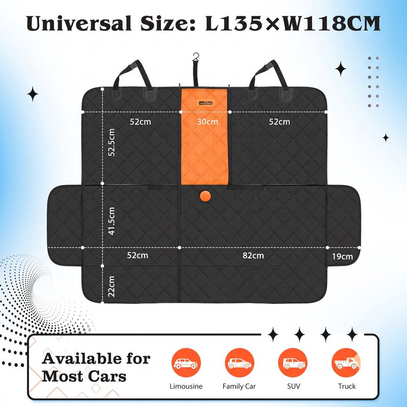Nobleza Funda de Asiento de Coche para Perros, Protector de Asiento Trasero Impermeable y Antideslizante, Cubierta de Asiento para Mascotas con Cintur&oacute;n de Seguridad, Dise&ntilde;o Acolchado Resistente para Viajes, , large Imagen numero 2