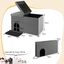 COSTWAY Banco con Arenero para Gatos, Banco De Almacenamiento con Estera de Arena a Prueba de Orina y Filtro de Carbón, Cajas de Arena Impermeable 90 x 50 x 50 cm (Gris), , large indicador imagen numero 4