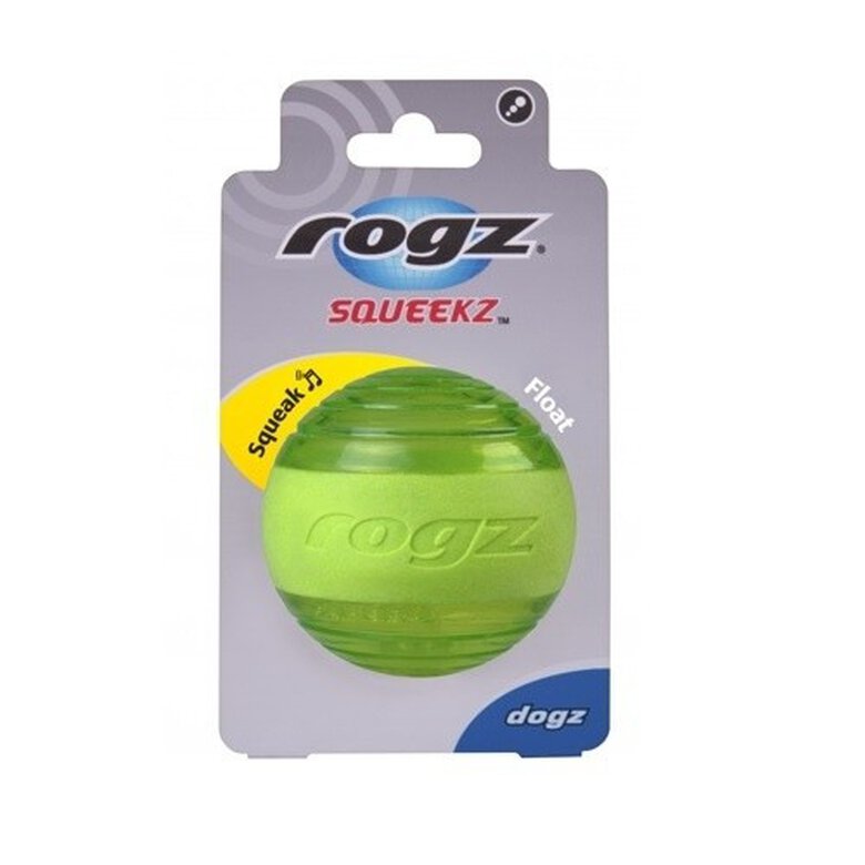 Rogz squeekz pelota de rebote verde lima para perros, , large image number null