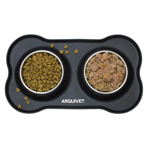 Comedero/Bebedero de acero inoxidable color Negro thumbnail