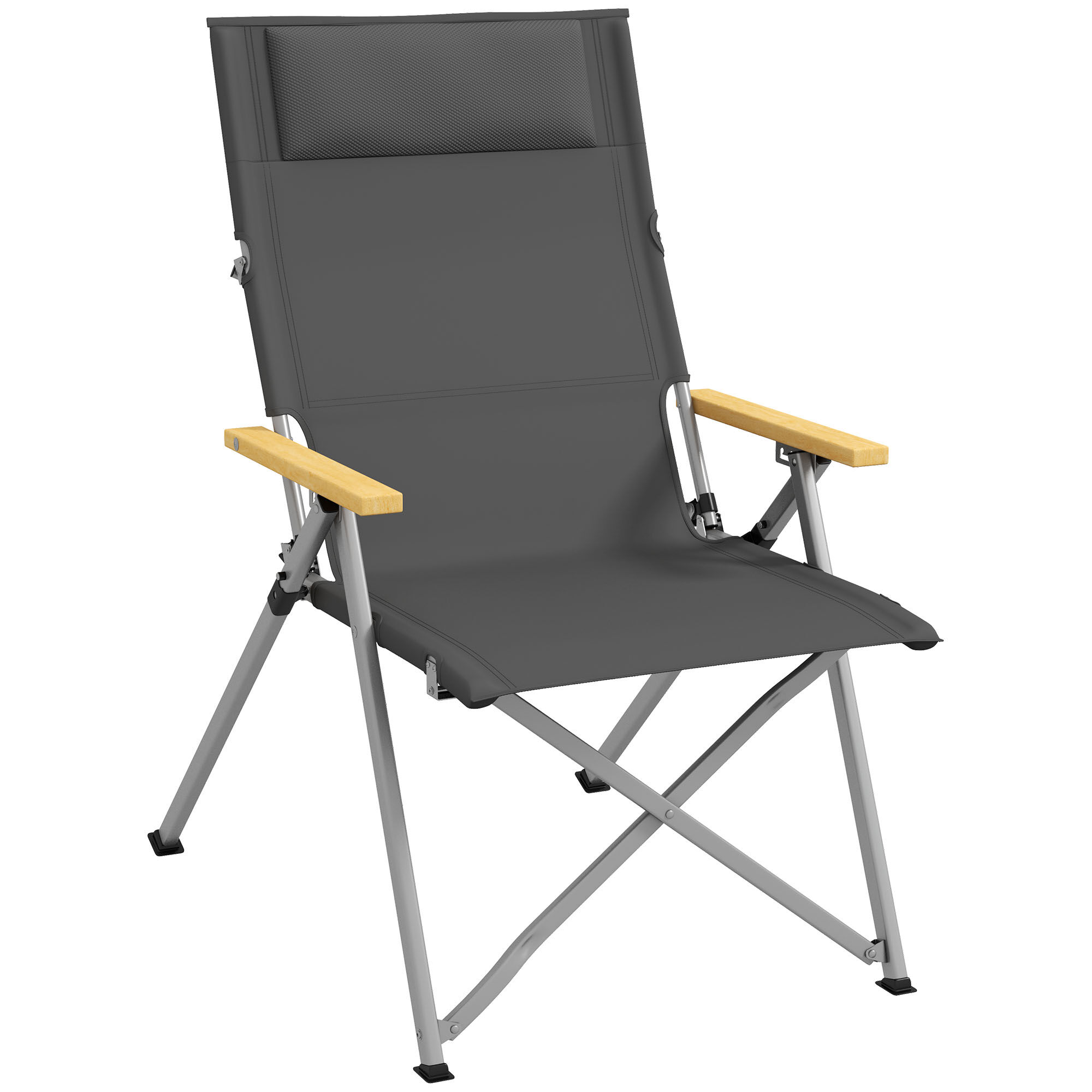 Outsunny Silla de Camping Gris, , large Imagen numero 1