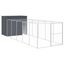 vidaXL Caseta perros con corral acero galvanizado gris 214x1069x181 cm, , large indicador imagen numero 13