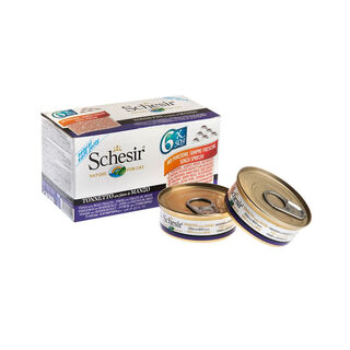 Schesir Nature Atún y Filete de Buey en Gelatina lata para gatos