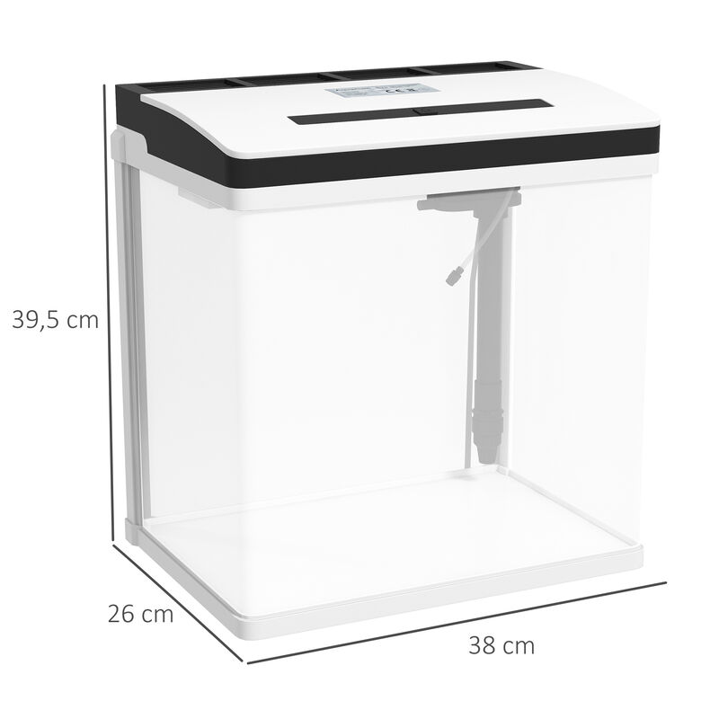 PawHut Acuario de Cristal de 28L Pecera Pequeña con Sistema de Filtro Iluminación LED Bomba de Agua thumbnail