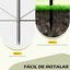 Outsunny Vallas Decorativas para Jardín de 5 Paneles 305x62 cm Cerca de Privacidad de Metal con Estacas y Bordes de Césped Barrera para Animales Negro, , large indicador imagen numero 4