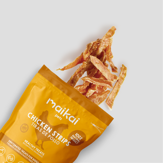 MAIKAI Tiras de Pollo Deshidratadas - Chuches para Perros - BARF