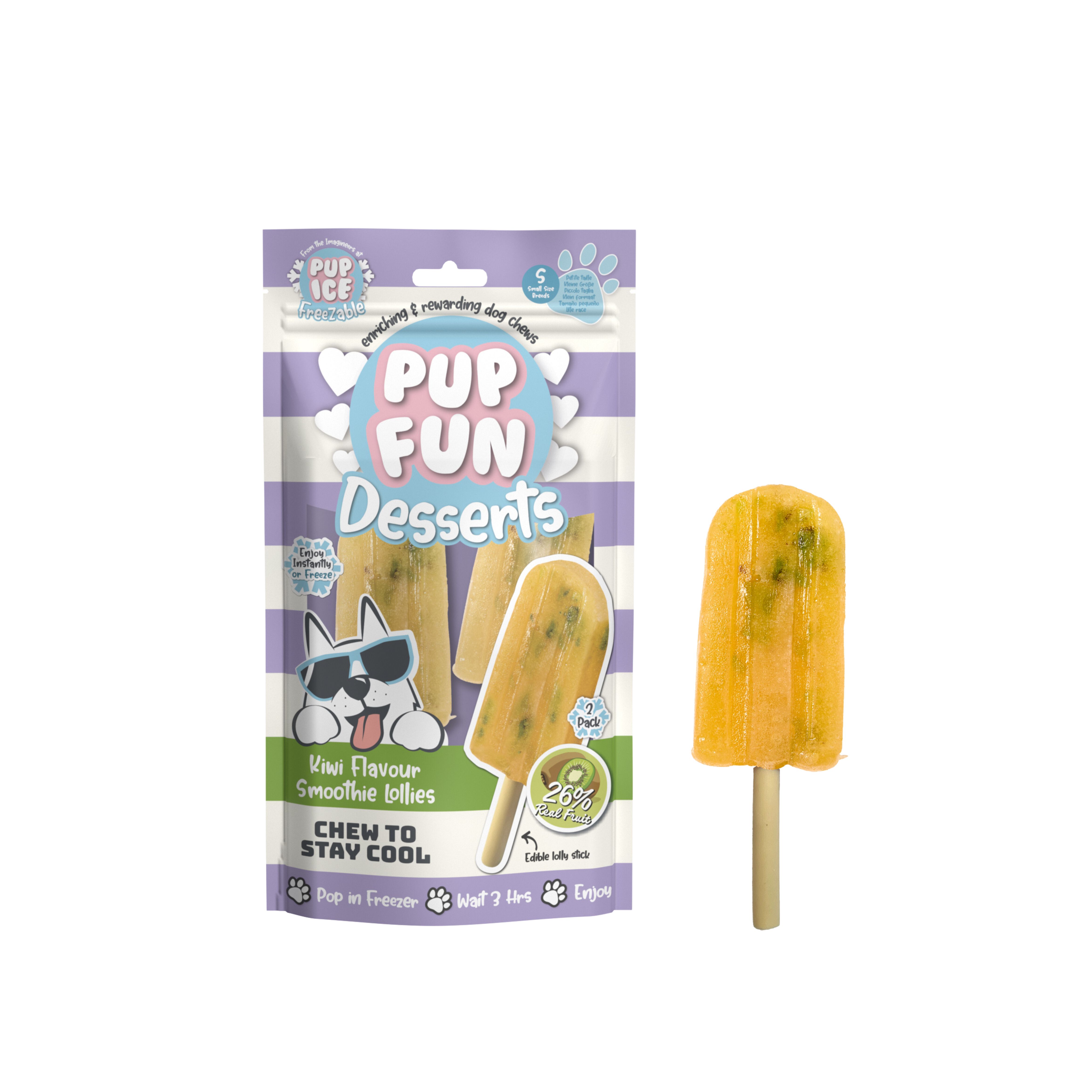 2 HELADOS snack PUP ICE Polo Smomthie de KIWI 2 x 60g, , large Imagen numero 1