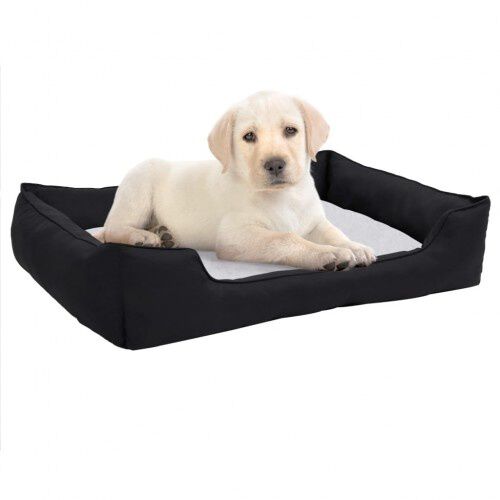 Vidaxl sof&aacute; acolchado rectangular con coj&iacute;n negro y blanco para perros, , large Imagen numero 1