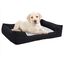 Vidaxl sof&aacute; acolchado rectangular con coj&iacute;n negro y blanco para perros, , large indicador imagen numero 1