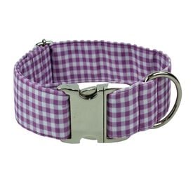 Collares Donky's Collar Vichy Morado Hebilla Metálica para perros