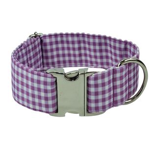 Collares Donky's Collar Vichy Morado Hebilla Metálica para perros