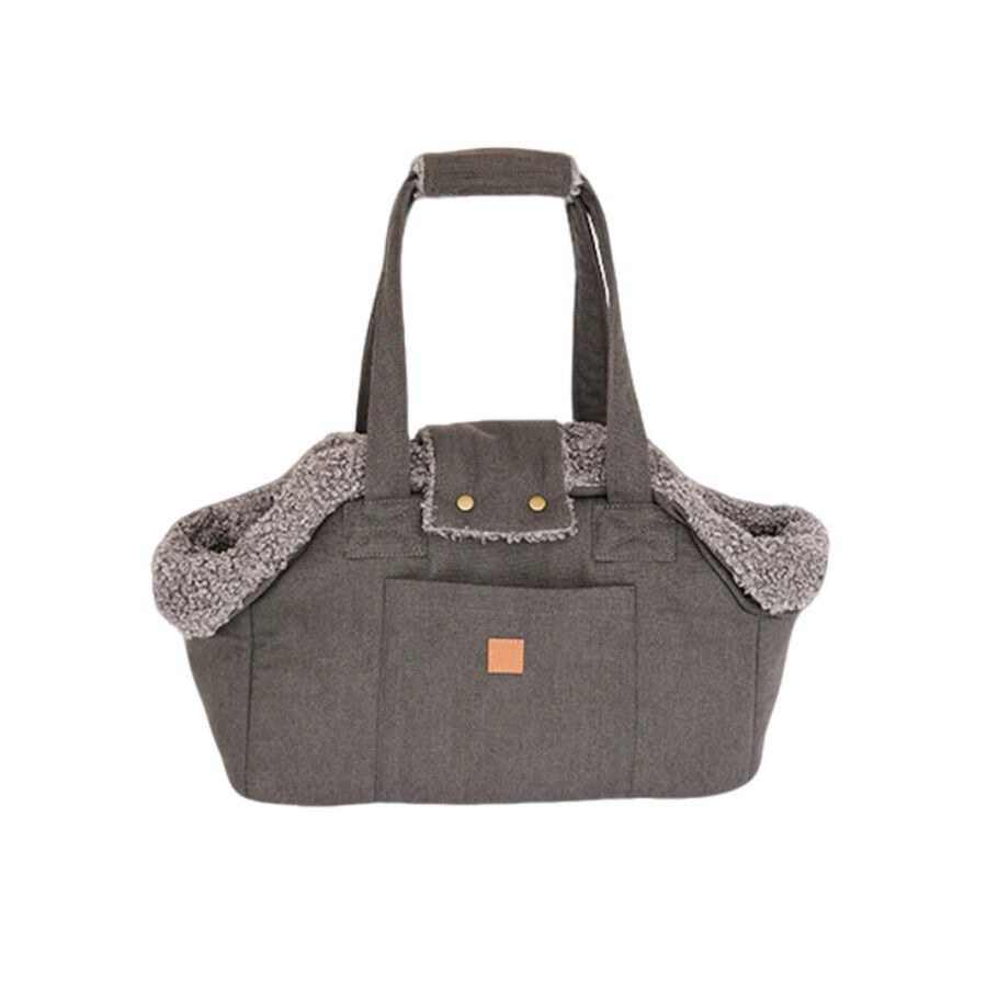 Pet and Co Bolso Portador De Mascotas Lona Gris Fría Lucky Perros