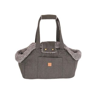 Pet and Co Bolso Portador De Mascotas Lona Gris Fría Lucky Perros