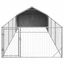 vidaXL Caseta perros exterior con corral 4x3x1,9 m acero galvanizado, , large indicador imagen numero 28