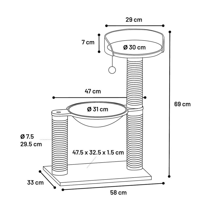 Flamingo Wilma &Aacute;rbol Rascador Gris para gatos, , large Imagen numero 3
