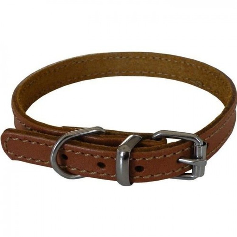 Cstore collar de cuero suave y ajustable marrón para perros, , large image number null