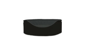 Gauty Cama Redonda Tela Impermeable negro y gris para Perros y Gatos 