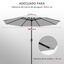 Outsunny Toldo de Recambio de Sombrilla de 3 m Toldo de Repuesto para Sombrilla de Patio con Ventilación Superior Cubierta de Repuesto para Parasol de Poliéster para Exteriores Blanco, , large indicador imagen numero 5