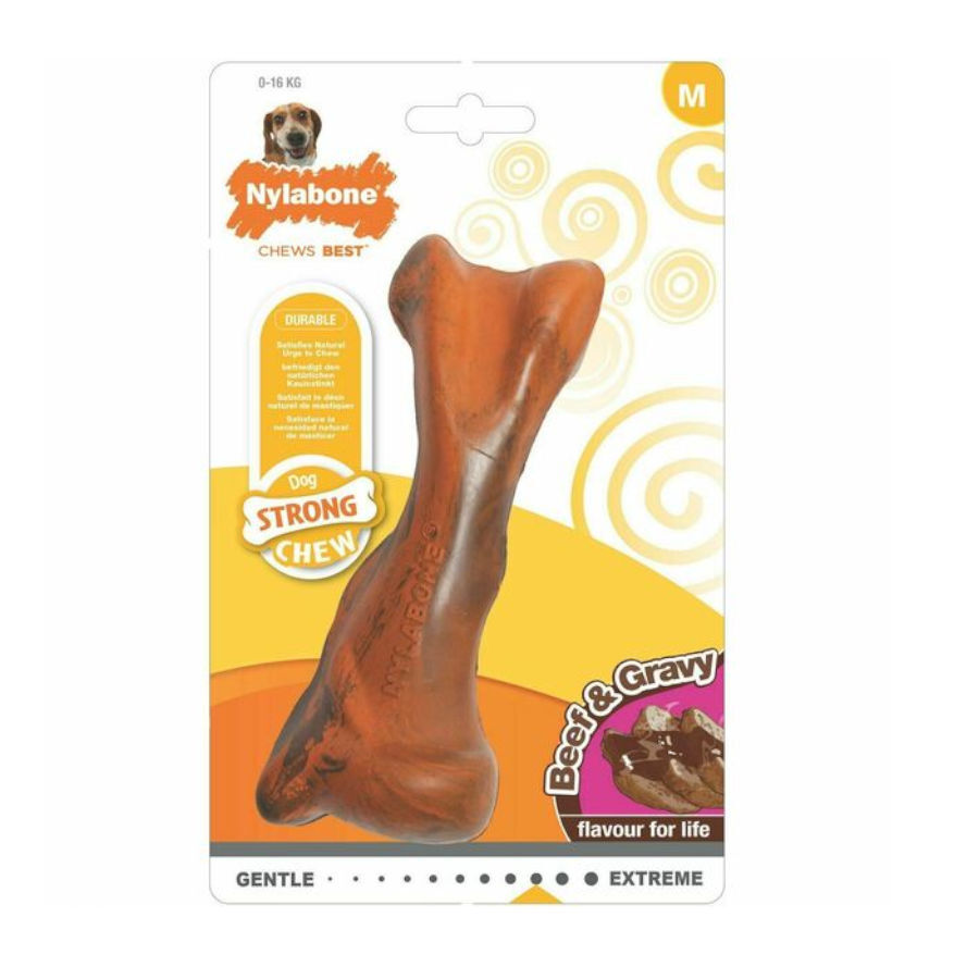 Nylabone Beef&Gravy Hueso Mordedor de Goma para perros, , large Imagen numero 1