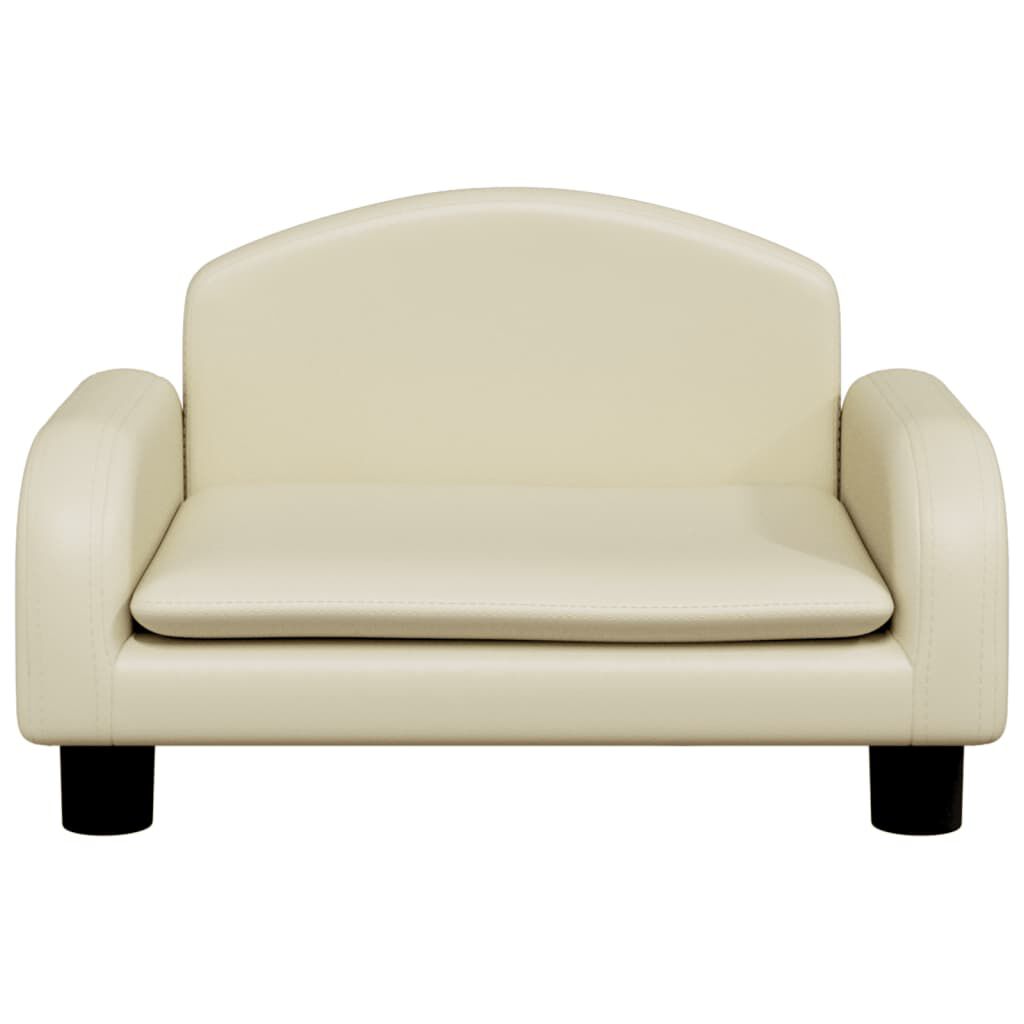 vidaXL Cama para perros de cuero sint&eacute;tico crema 50x40x30 cm, , large Imagen numero 2