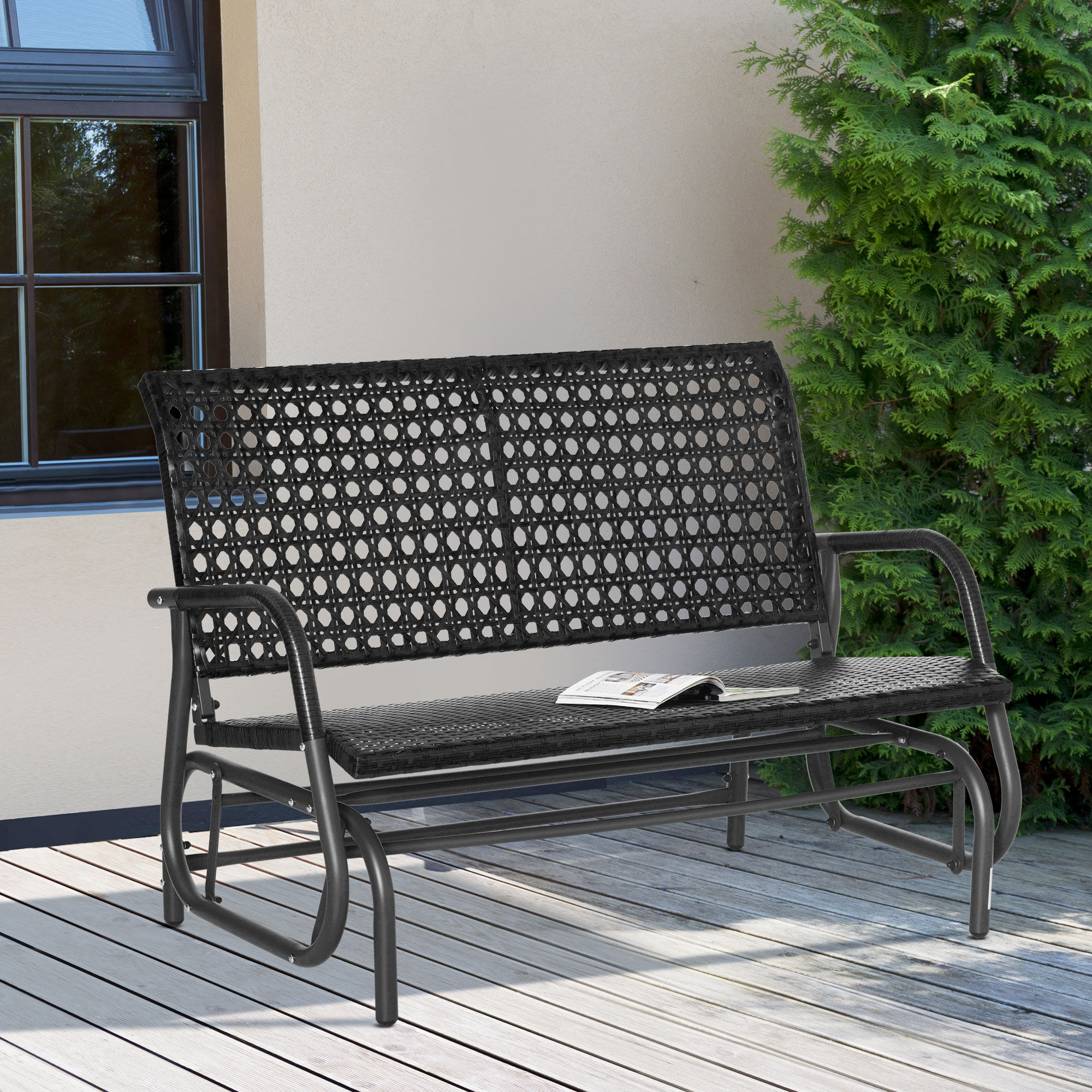 Asiento Balancín Para Columpio Exterior Con Cuerda Ajustable De 2m Y 2 Mosquetones – Soporta Hasta 113 Kg