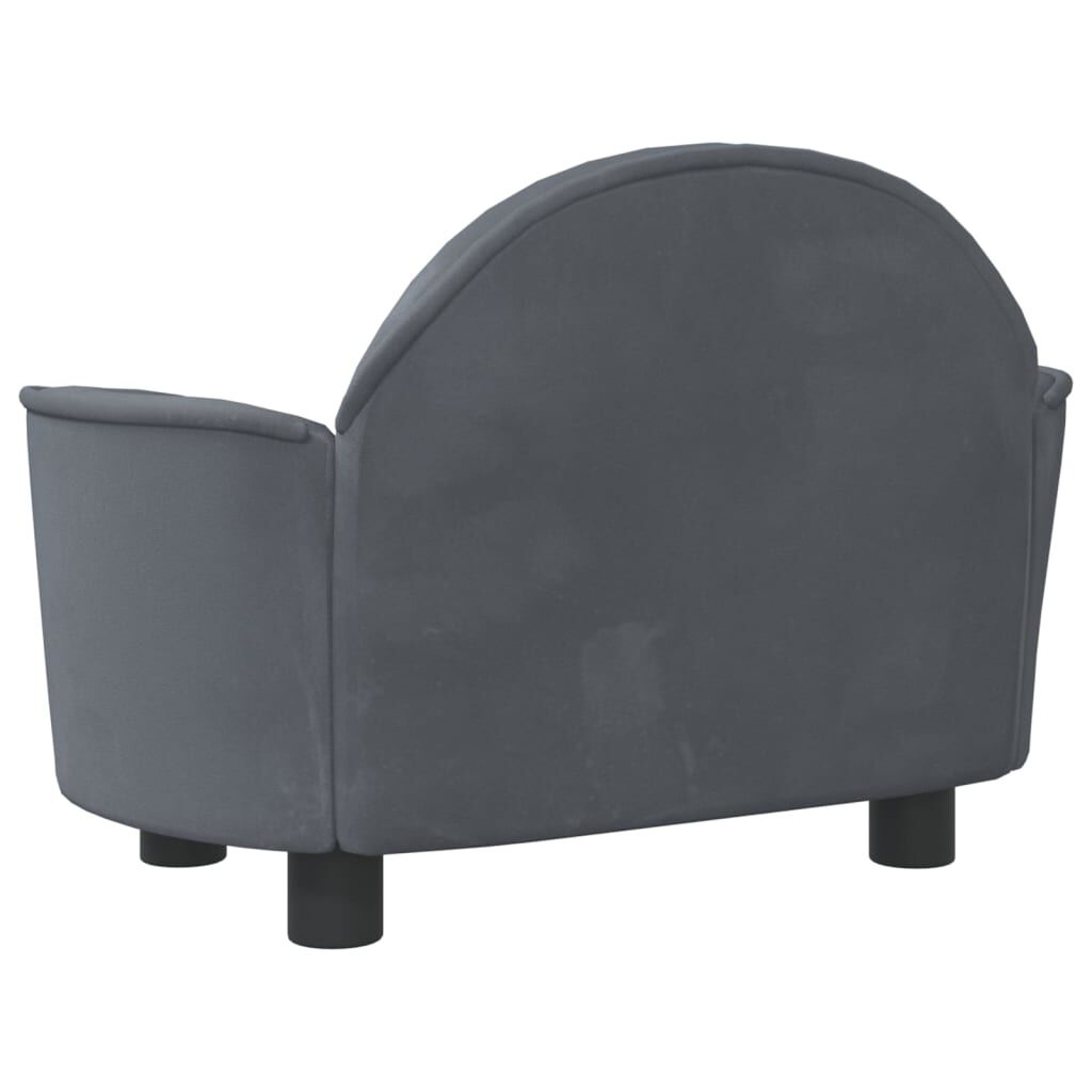 vidaXL Cama para perros de terciopelo gris oscuro 66x40x45 cm, , large Imagen numero 4