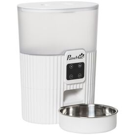 PawHut comedero automático con grabadora de voz blanco para mascotas