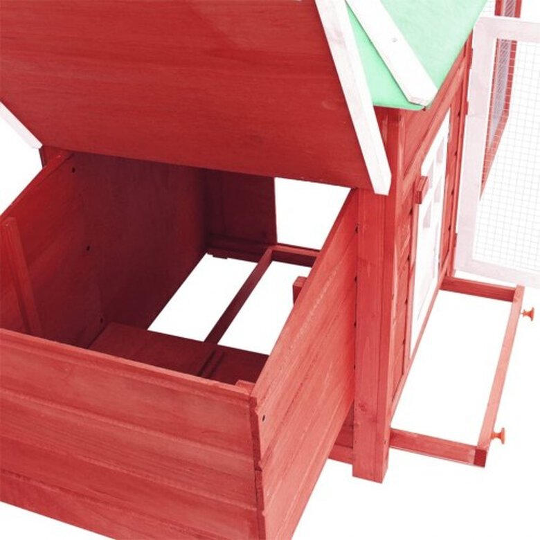 Gallinero espacioso de madera color Rojo, , large image number null