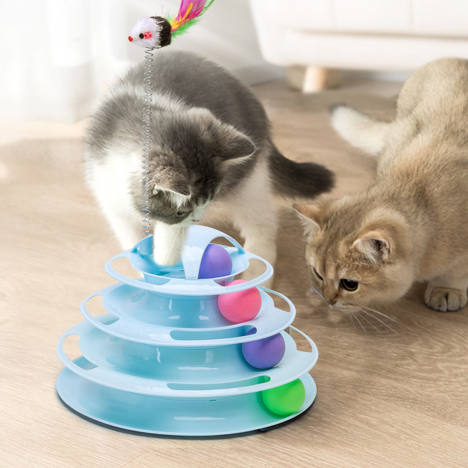 Nobleza Juguete Interactivo Con Diseño De Torre y Niveles para gatos thumbnail