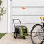 vidaXL Remolque de bicicleta para mascotas Verde y gris, , large indicador imagen numero 2