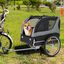 COSTWAY Remolque de Bicicleta para Mascotas, Remolque Bicicleta Perros Peque&ntilde;os y Medianos con Ruedas, Transportador de 2 Puertas con Techo Solar, Capacidad 40 kg, 60,5 x 135 x 95 cm, , large indicador imagen numero 2