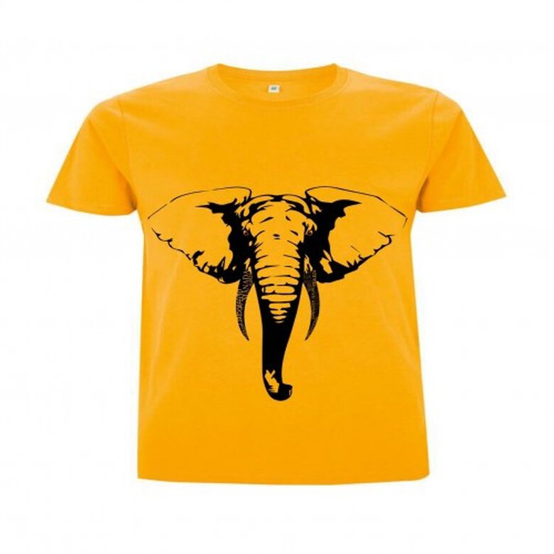 Animal totem camiseta elefante manga corta algodón orgánico amarillo para hombres, , large image number null