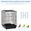 PawHut Jaula para Pájaros Jaula Metálica de Aves 40x40x59 cm con Techo Abatible 2 Perchas 2 Comederos y Bandeja Extraíble para Canarios Periquitos Negro, , large indicador imagen numero 4