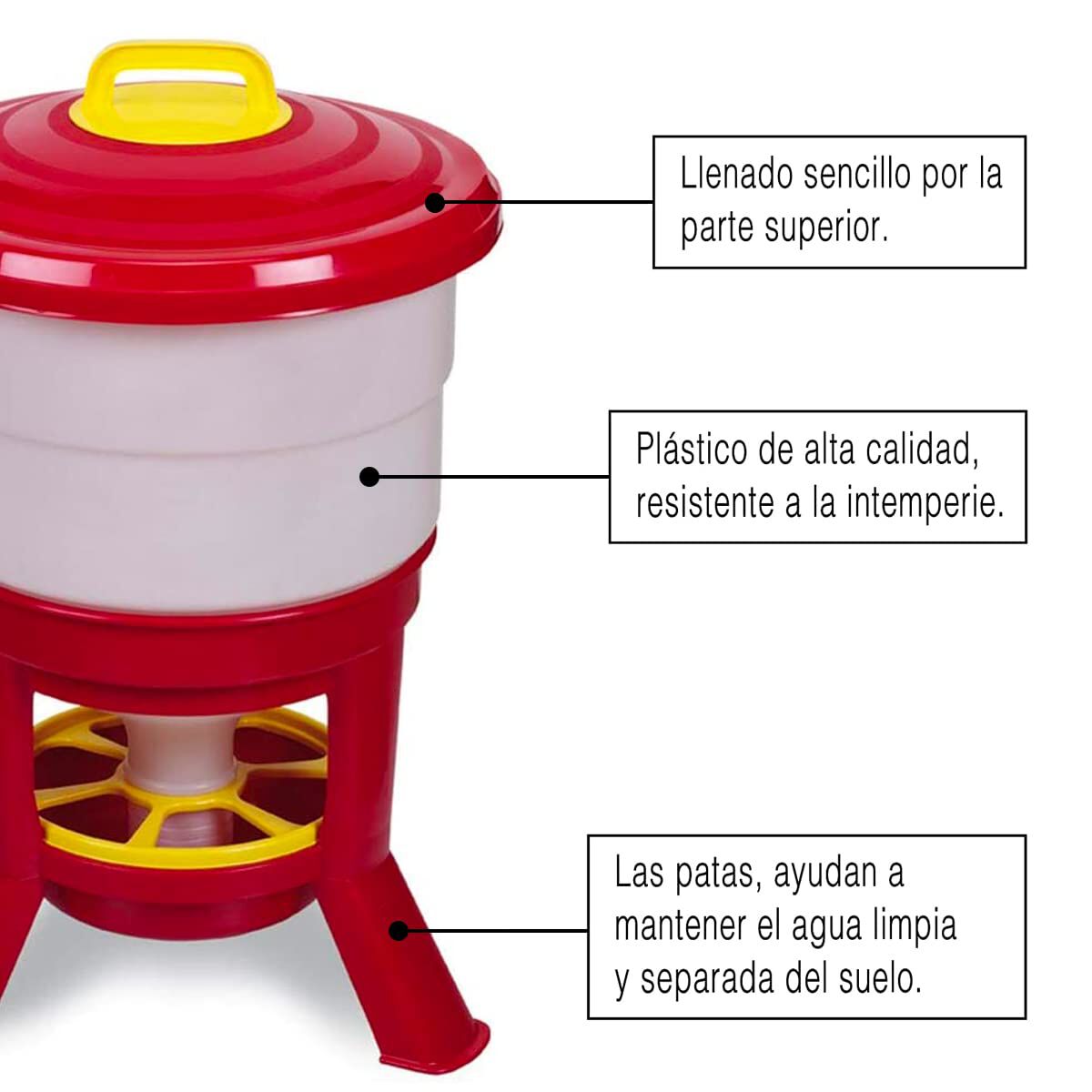 Tolva Gallinas SILO Premium 40 L - Comedero Grande con Patas para Aves de Corral - Tolva de Gran Capacidad para Gallinas, Fabricada en pl&aacute;stico Resistente, , large Imagen numero 3