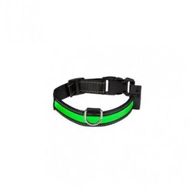 Collar luminoso con USB para perros color Verde