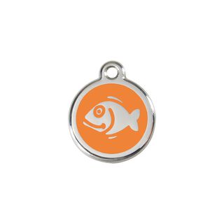 Red Dingo Placa identificativa Acero Inoxidable Esmalte Pez Naranja para gatos